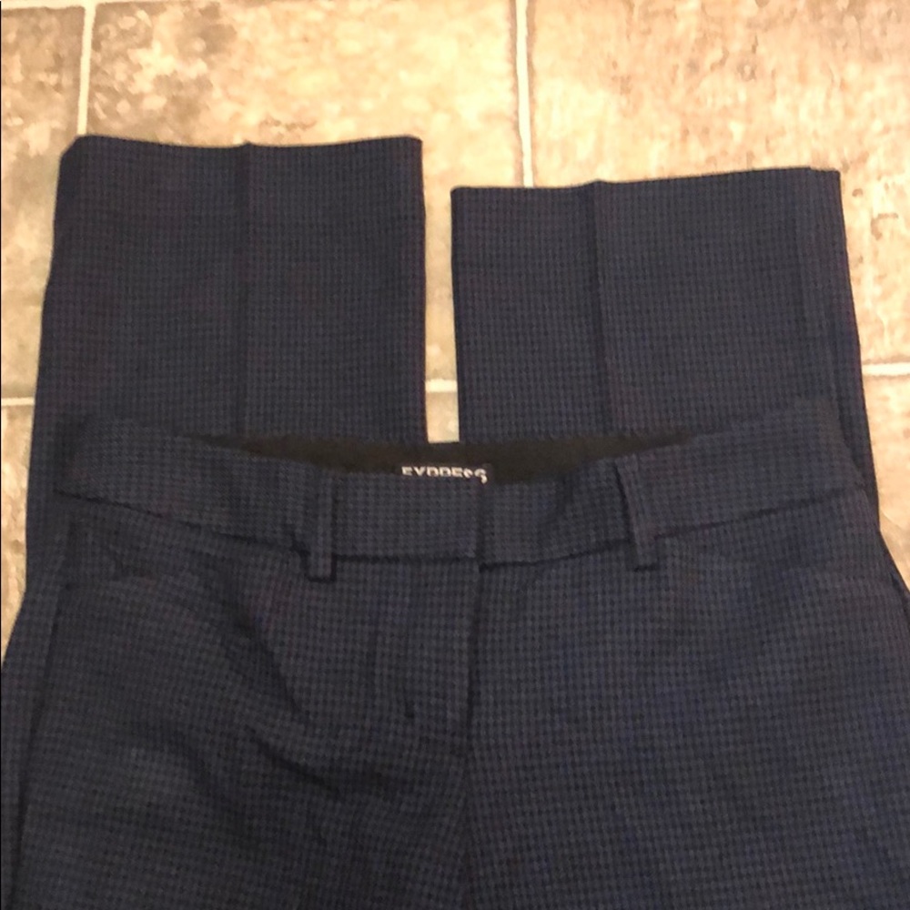 Blue houndstooth dress pants from Express